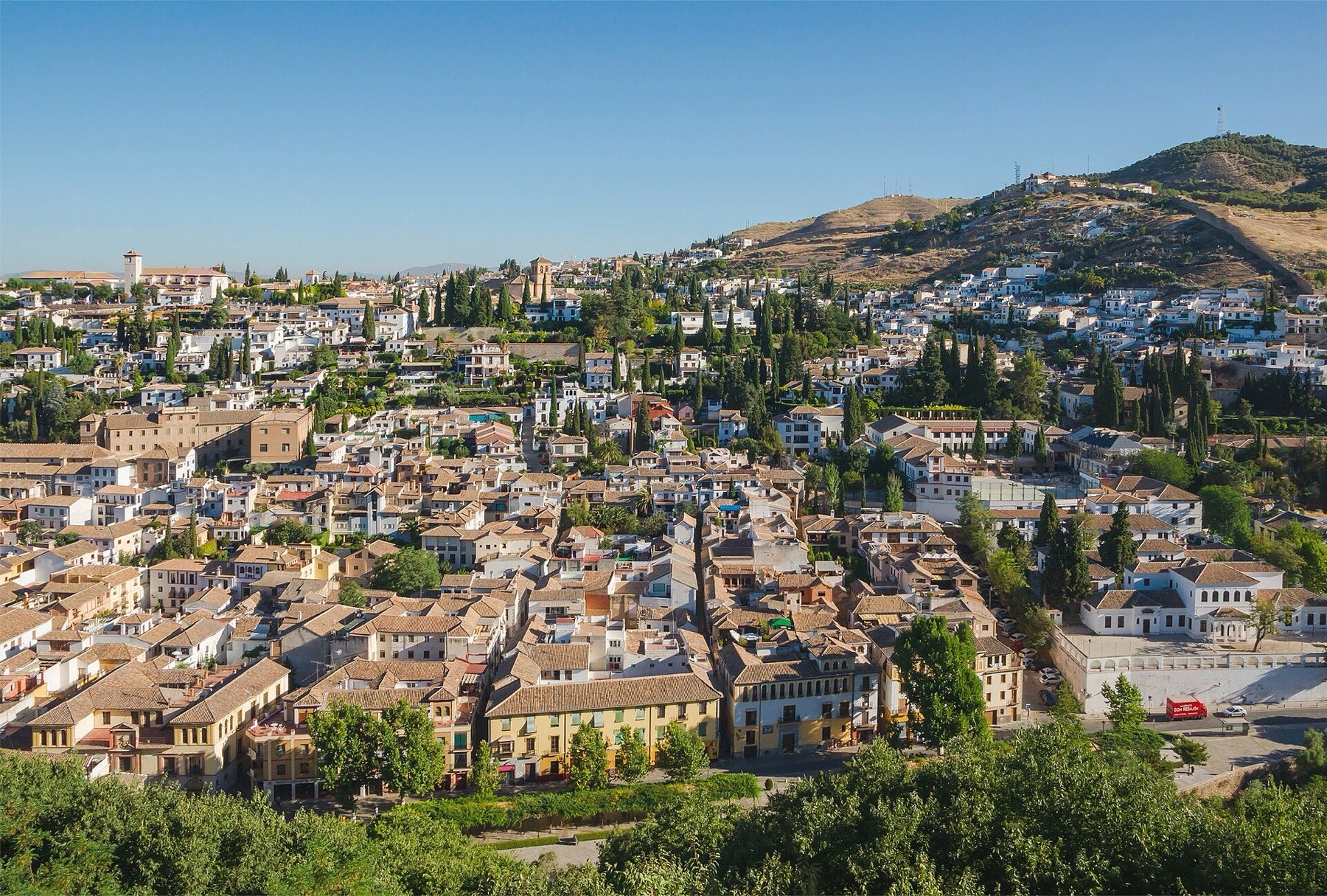 The Albaicín of Granada seen from the Alhambra