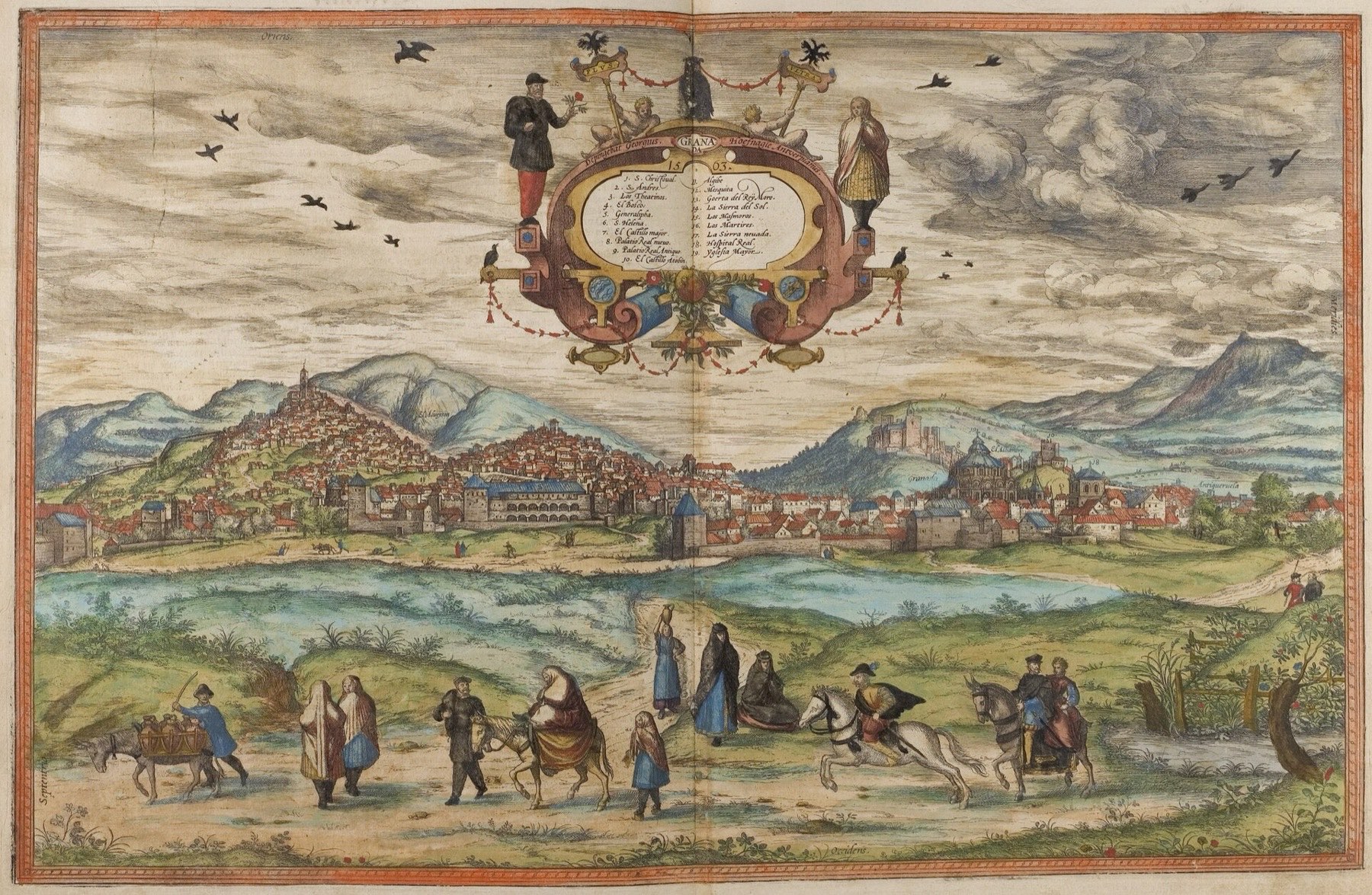 Engraving of Granada by Braun and Hogenberg, 1572