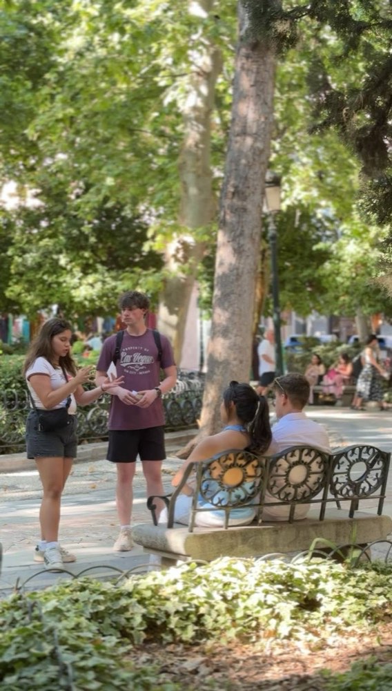 A conversation in the street